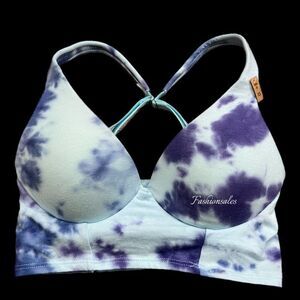 Victoria’s Secret Pink Lounging Wireless Push Up Padded Bralette bra blue Xs